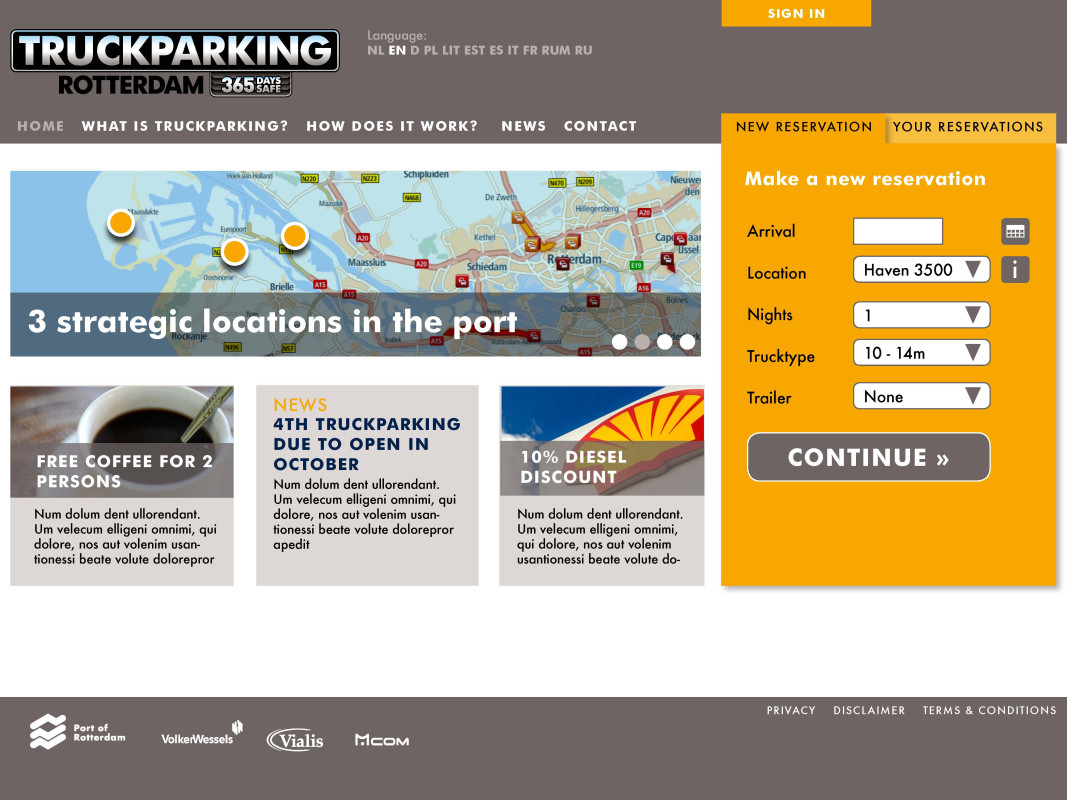 UI design Rotterdam Truckparking
