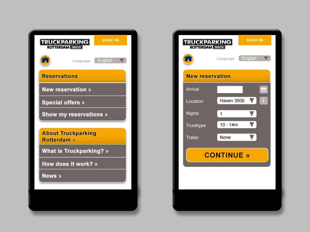 UI design Rotterdam Truckparking