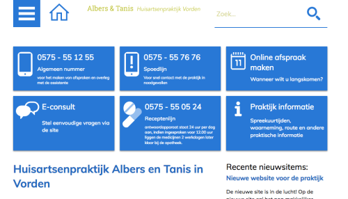 Website voor huisartsenpraktijken